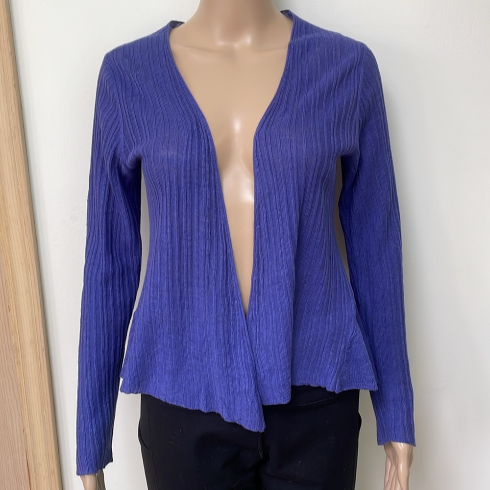 Eileen Fisher Open Cardigan Purple Linen